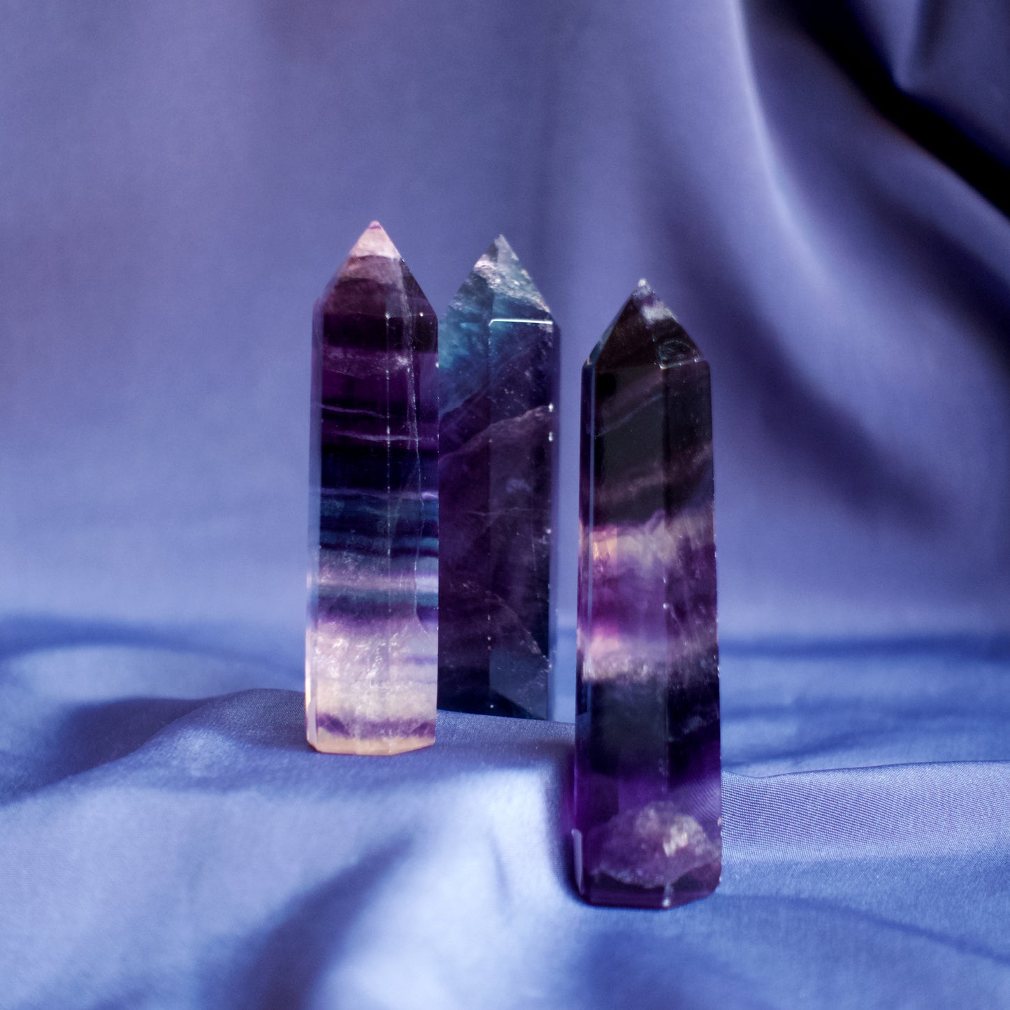 Punta de fluorita arcoíris