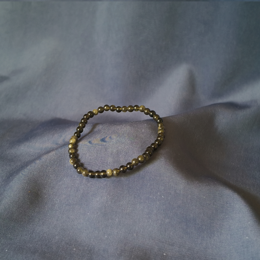 Pulsera obsidiana dorada 4mm