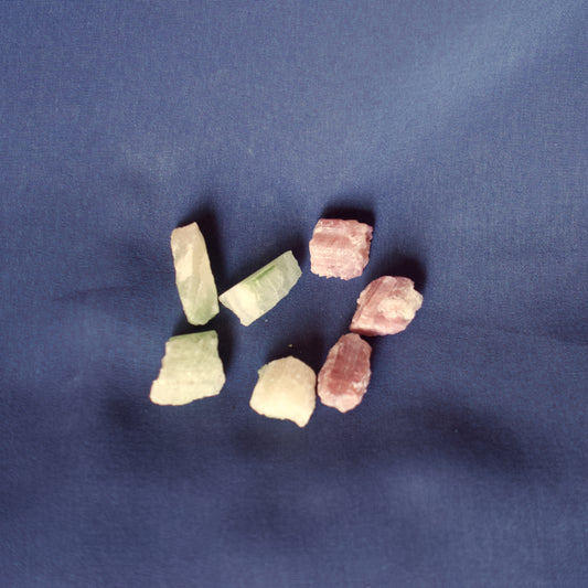 Fragmentos mini de Turmalina verde y rosa